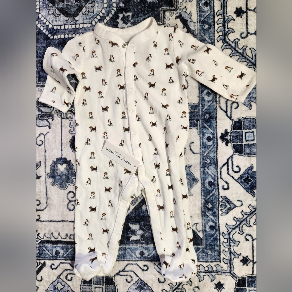 Janie and Jack White and Brown Pajama Sets Soft and Lightweight